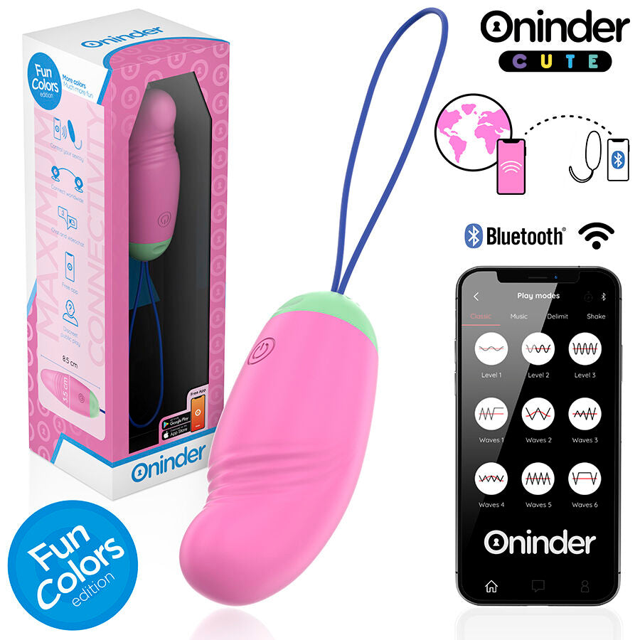 ONINDER CUTE - LOVE PLEASURE 360° VIBRATING-ROTATING SILICONE EGG - FREE GLOBAL APP - My naughty haven #