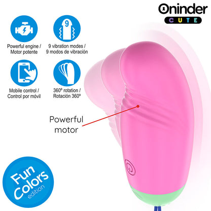 ONINDER CUTE - LOVE PLEASURE 360° VIBRATING-ROTATING SILICONE EGG - FREE GLOBAL APP - My naughty haven #