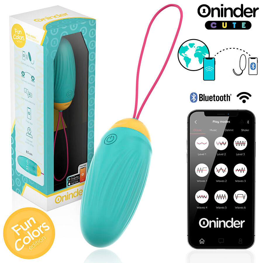 ONINDER CUTE - LOVE PLEASURE VIBRATING EGG - ROTATING SILICONE GEMS - FREE GLOBAL APP - My naughty haven #