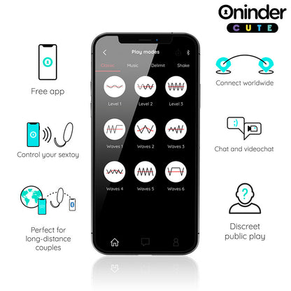 ONINDER CUTE - LOVE PLEASURE VIBRATING EGG - ROTATING SILICONE GEMS - FREE GLOBAL APP - My naughty haven #