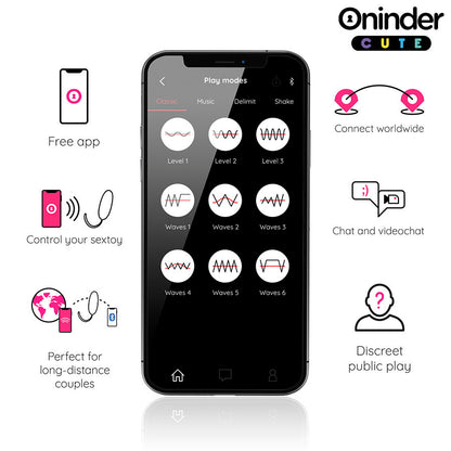 ONINDER CUTE - LOVE PLEASURE VIBRO-WAVE TAPPING SILICONE EGG - FREE GLOBAL APP - My naughty haven #