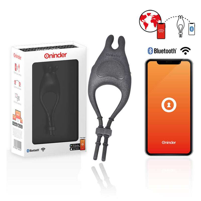 ONINDER - PAMPA RECHARGEABLE ADJUSTABLE VIBRATOR RING WITH CLITORIS STIMULATOR 10 SPEED - FREE APP - My naughty haven #