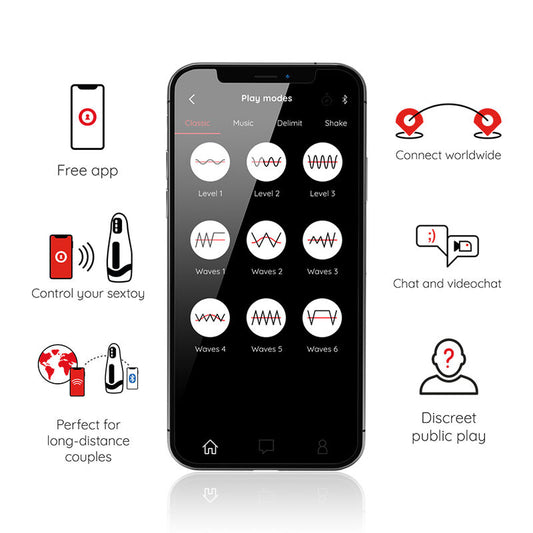 ONINDER - SEOUL АКУМУЛАТОРЕН МЪЖКИ МАСТУРБАТОР 10 СКОРОСТИ - БЕЗПЛАТНО ПРИЛОЖЕНИЕ