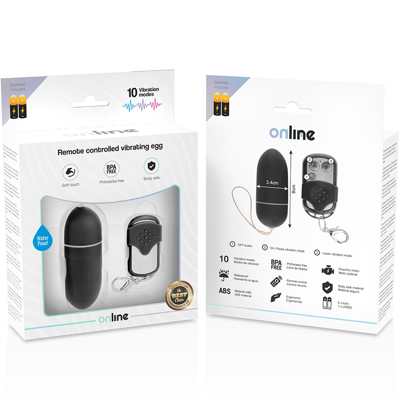 ONLINE - ВИБРИРАЩО ЯЙЦЕ С ДИСТАНЦИОННО УПРАВЛЕНИЕ, ЧЕРНО
