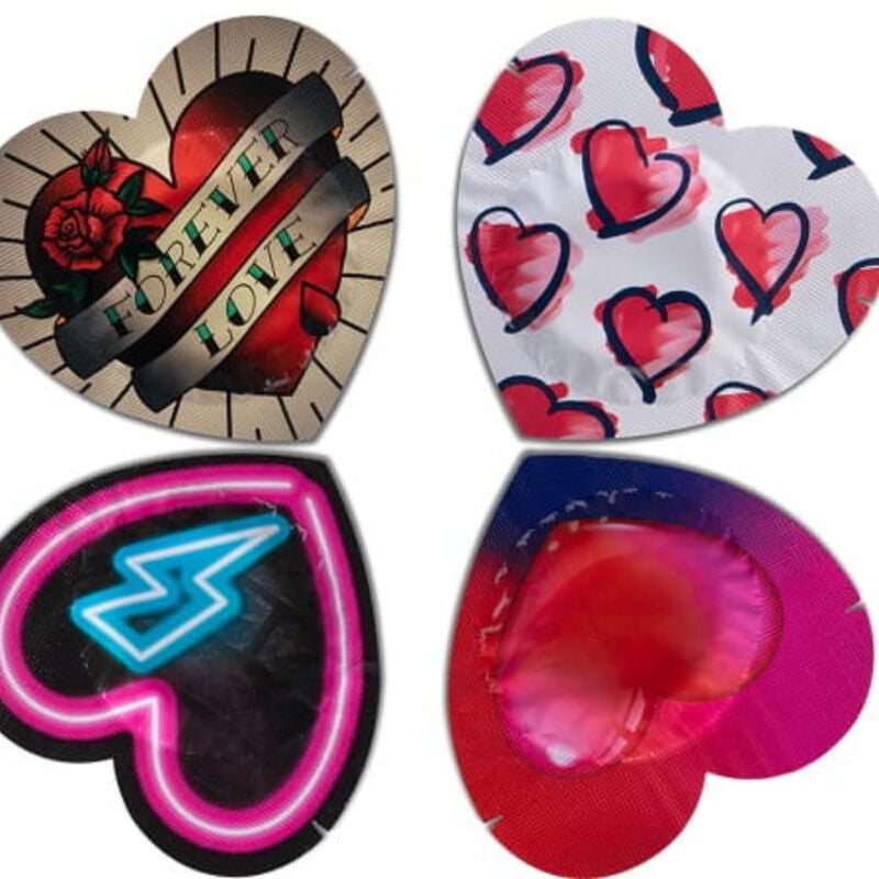 PASANTE - CONDOMS RED HEART SHAPE BAG 144 UNITS - My naughty haven #