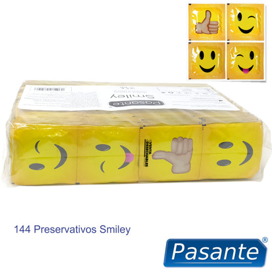 PASANTE - ПРЕЗЕРВАТИВИ SMILEY ЧАНТА 144 БРОЯ
