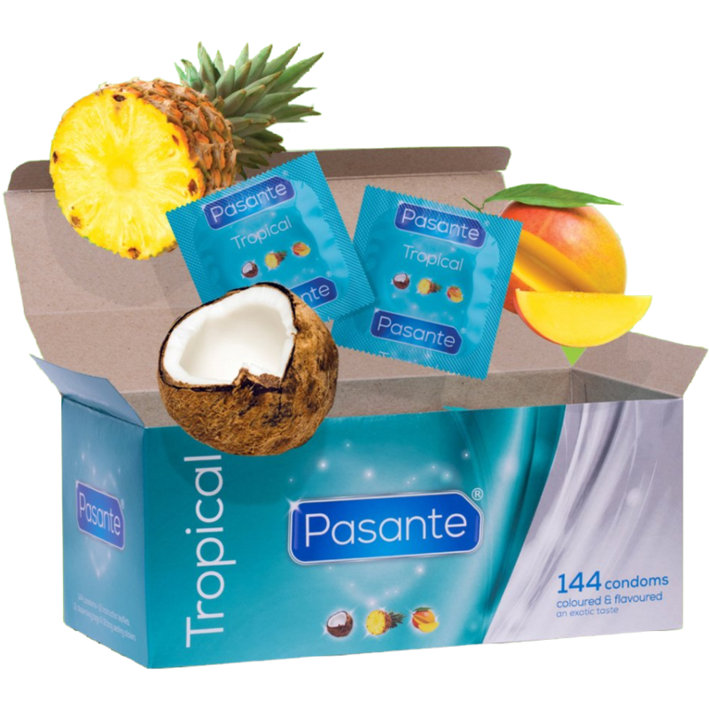 PASANTE - CONDOMS TROPICAL FLAVORS 144 UNITS - My naughty haven #