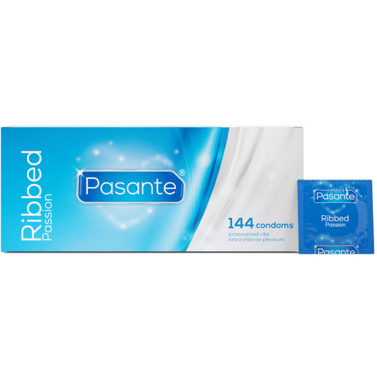 PASANTE - RIBBED PASSION CONDOMS BOX 144 UNITS - My naughty haven #