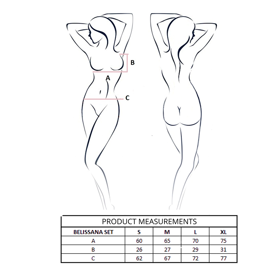 PASSION - КОМПЛЕКТ СУТИЕН + ПРАШКИ BELISSANA ВИОЛЕТОВ L/XL