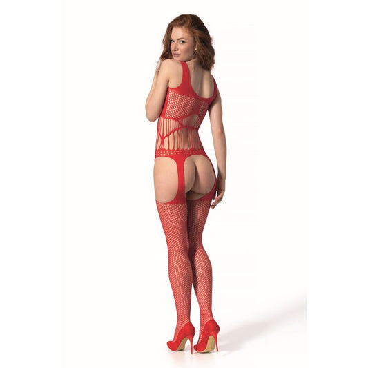 PASSION - BS 106 BODYSTOCKING RED ONE SIZE - My naughty haven #