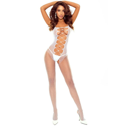 PASSION - BS124 WHITE LACED BODYSTOCKING - My naughty haven #