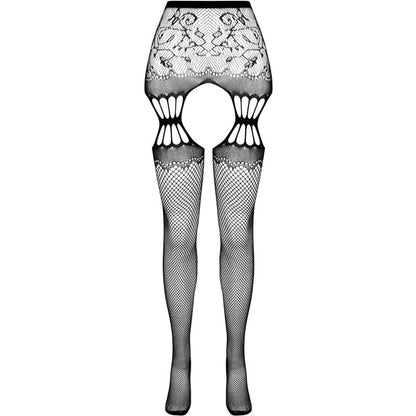 PASSION - S027 BLACK TIGHTS WITH GARTER ONE SIZE - My naughty haven #