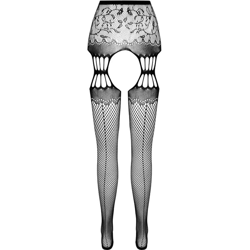 PASSION - S027 BLACK TIGHTS WITH GARTER ONE SIZE - My naughty haven #