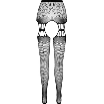PASSION - S027 BLACK TIGHTS WITH GARTER ONE SIZE - My naughty haven #