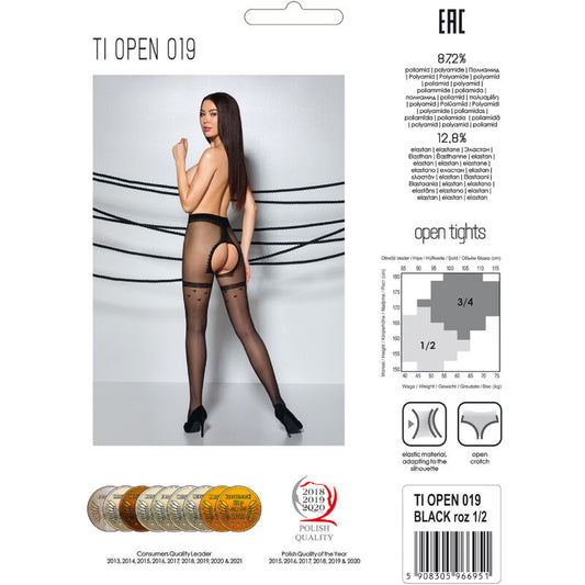 PASSION - TIOPEN 019 ЧЕРНИ ЧОРАПОГАЩИ 1/2 20 DEN