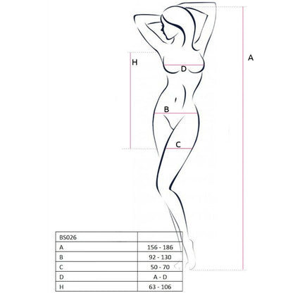PASSION - WOMAN BS026 BLACK DRESS STYLE BODYSTOCKING ONE SIZE - My naughty haven #