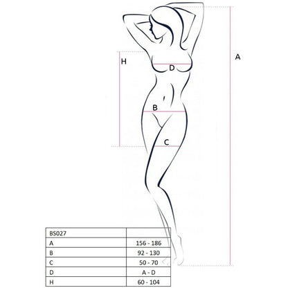 PASSION - WOMAN BS027 BLACK DRESS STYLE BODYSTOCKING ONE SIZE - My naughty haven #