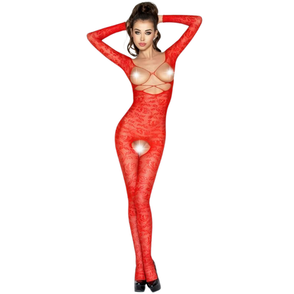 PASSION - WOMAN BS031 RED BODYSTOCKING ONE SIZE - My naughty haven #