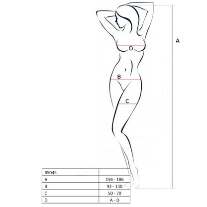 PASSION - WOMAN BS045 BODYSTOCKING BLACK ONE SIZE - My naughty haven #
