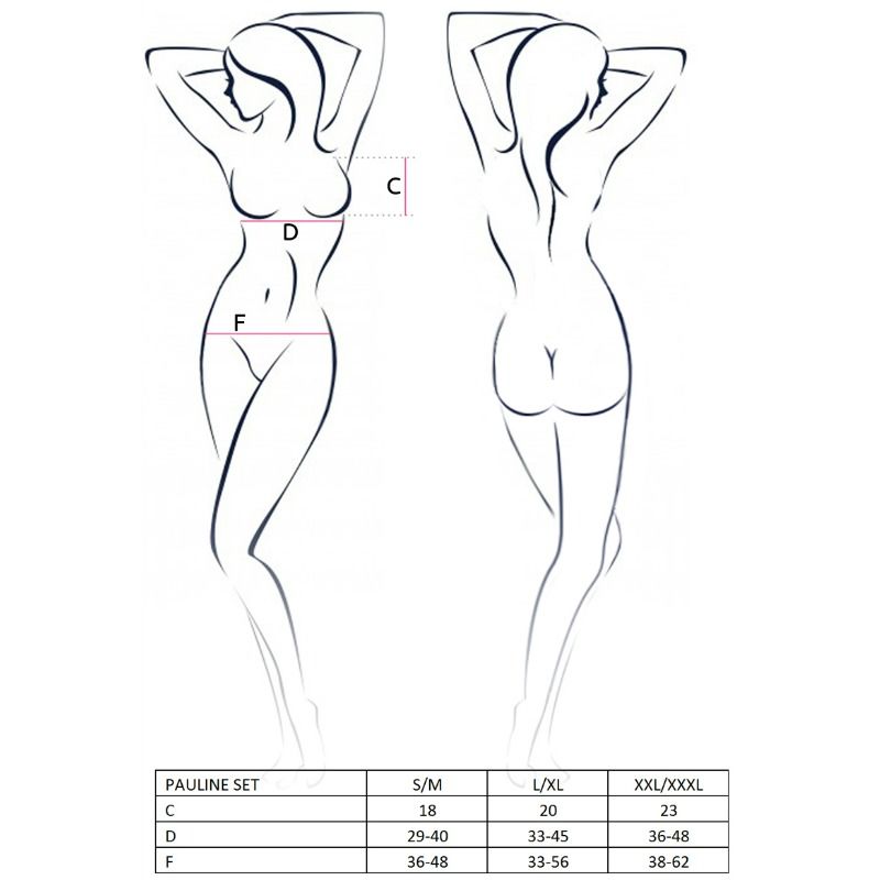 PASSION - WOMAN PAULINE SET 3 PIECES SIZE S/M - My naughty haven #