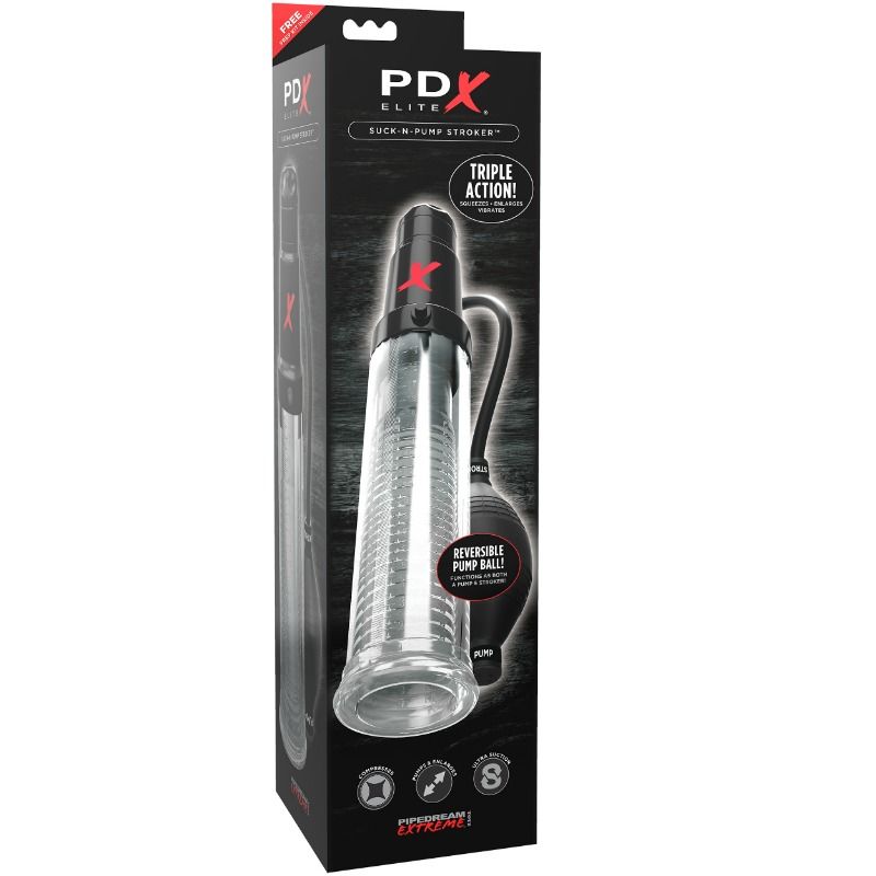 PDX ELITE - SUCK N PUMP STROKER VIBRATING MASTURBATOR SUCTION PUMP - My naughty haven #