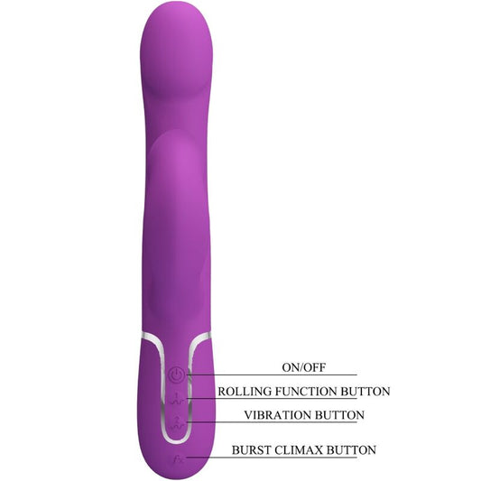 PRETTY LOVE - 4 IN 1 MULTIFUNCTION VIBRATOR & STIMULATOR PURPLE - My naughty haven #