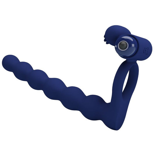 PRETTY LOVE - AJMAL VIBRATING RING WITH PLUG BLUE - My naughty haven #