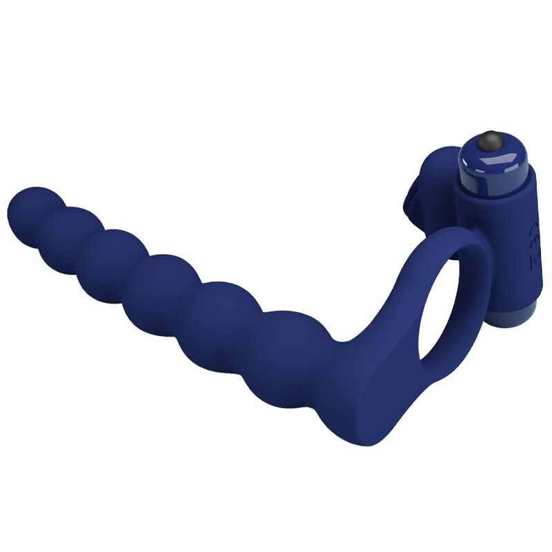 PRETTY LOVE - AJMAL VIBRATING RING WITH PLUG BLUE - My naughty haven #