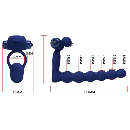 PRETTY LOVE - AJMAL VIBRATING RING WITH PLUG BLUE - My naughty haven #