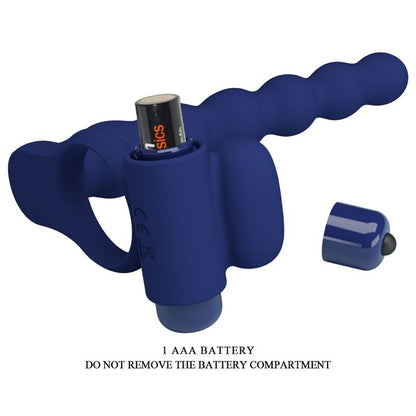 PRETTY LOVE - AJMAL VIBRATING RING WITH PLUG BLUE - My naughty haven #