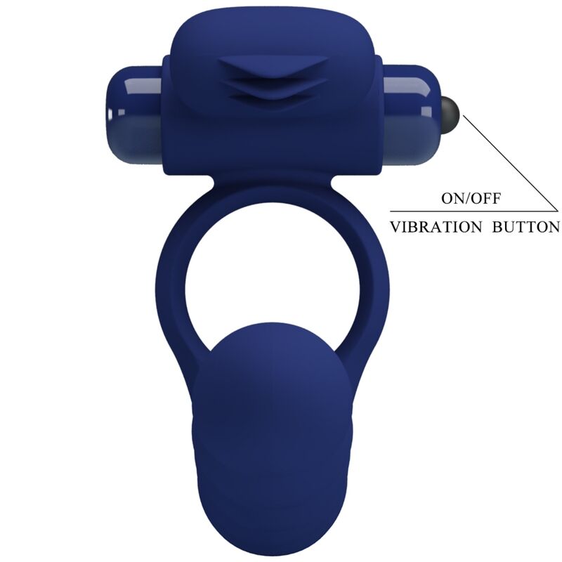 PRETTY LOVE - AJMAL VIBRATING RING WITH PLUG BLUE - My naughty haven #