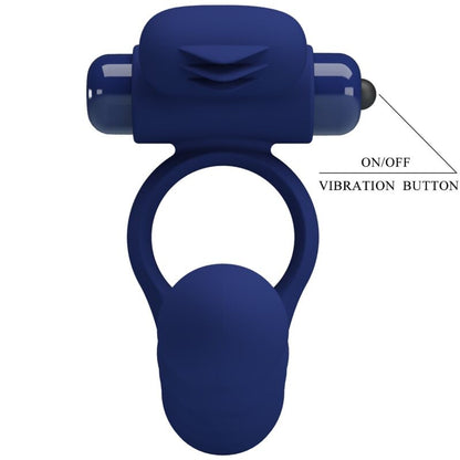 PRETTY LOVE - AJMAL VIBRATING RING WITH PLUG BLUE - My naughty haven #