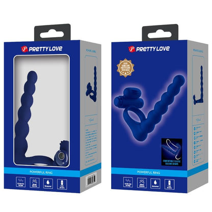PRETTY LOVE - AJMAL VIBRATING RING WITH PLUG BLUE - My naughty haven #
