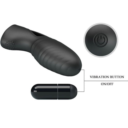 PRETTY LOVE - ALAN SILICONE FINGER VIBRATOR BLACK - My naughty haven #