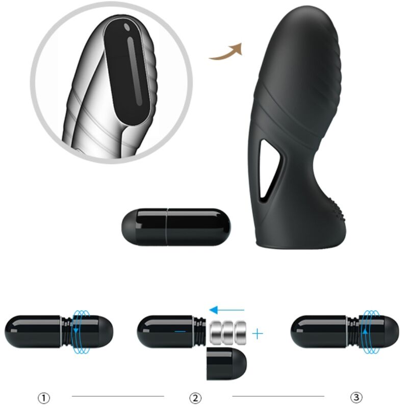 PRETTY LOVE - ALAN SILICONE FINGER VIBRATOR BLACK - My naughty haven #