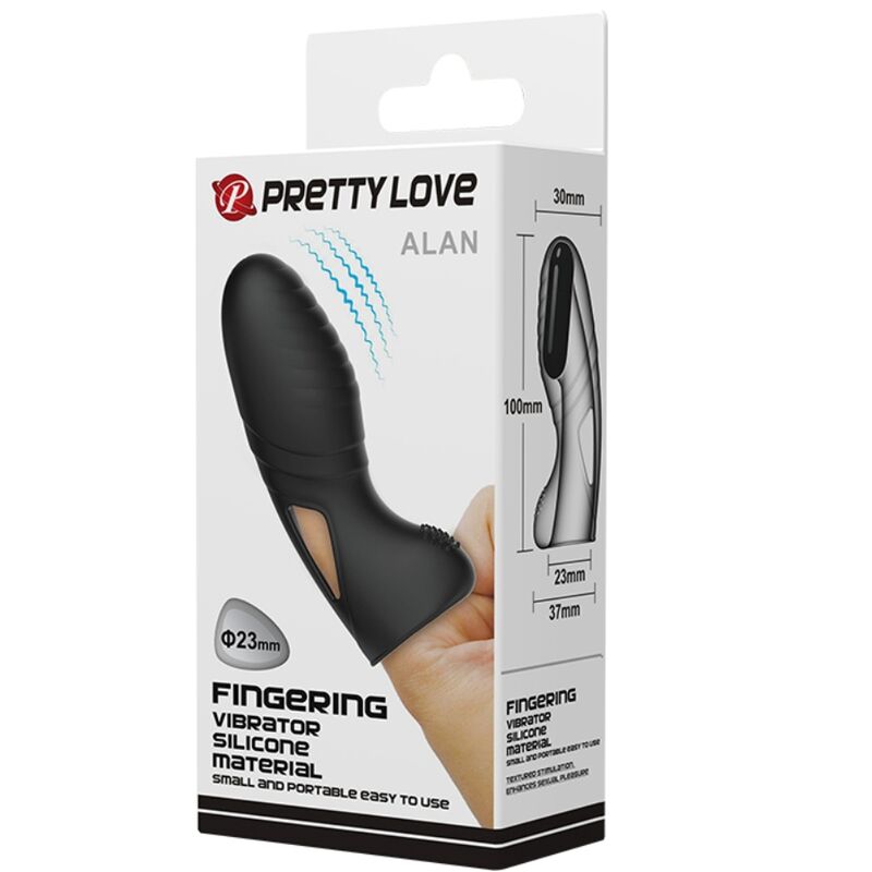 PRETTY LOVE - ALAN SILICONE FINGER VIBRATOR BLACK - My naughty haven #