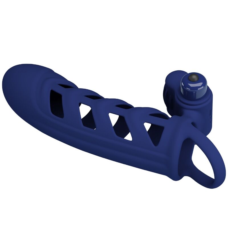 PRETTY LOVE - ALTAF VIBRATOR RING WITH SILICONE SHEATH BLUE - My naughty haven #