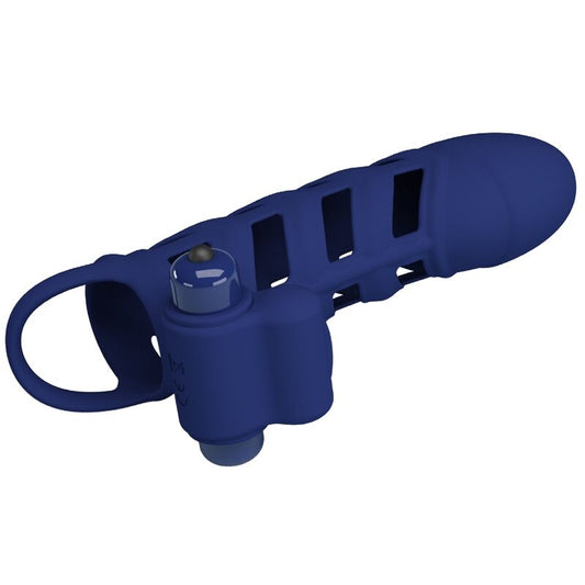 PRETTY LOVE - ALTAF VIBRATOR RING WITH SILICONE SHEATH BLUE - My naughty haven #