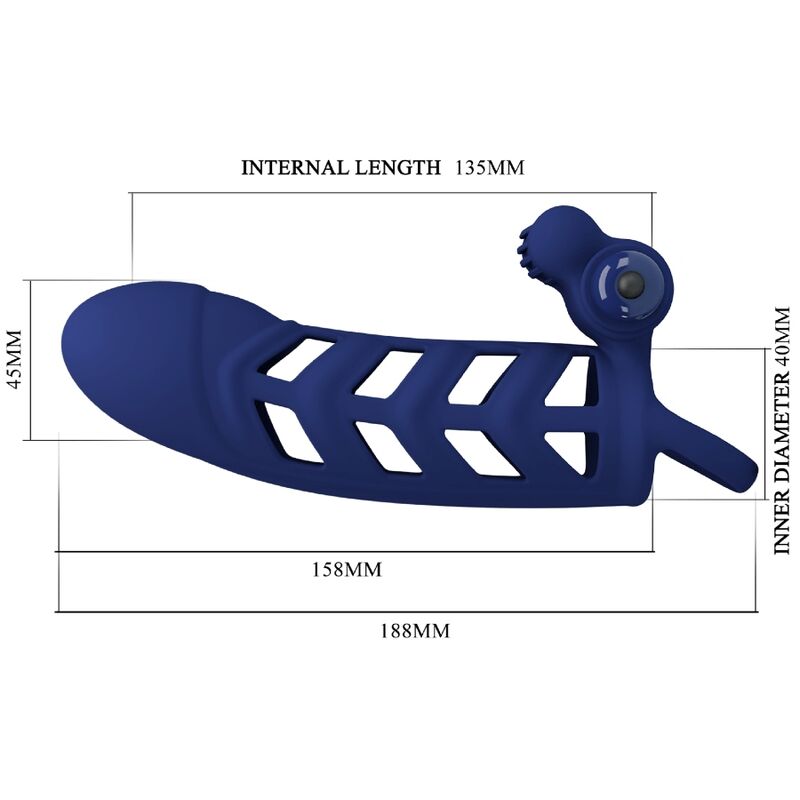 PRETTY LOVE - ALTAF VIBRATOR RING WITH SILICONE SHEATH BLUE - My naughty haven #