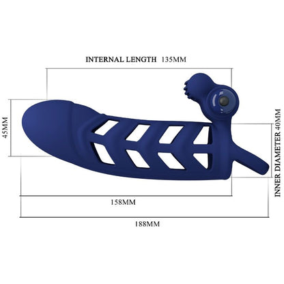 PRETTY LOVE - ALTAF VIBRATOR RING WITH SILICONE SHEATH BLUE - My naughty haven #