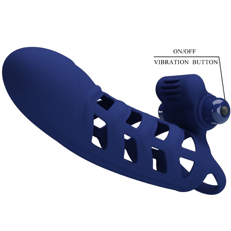 PRETTY LOVE - ALTAF VIBRATOR RING WITH SILICONE SHEATH BLUE - My naughty haven #