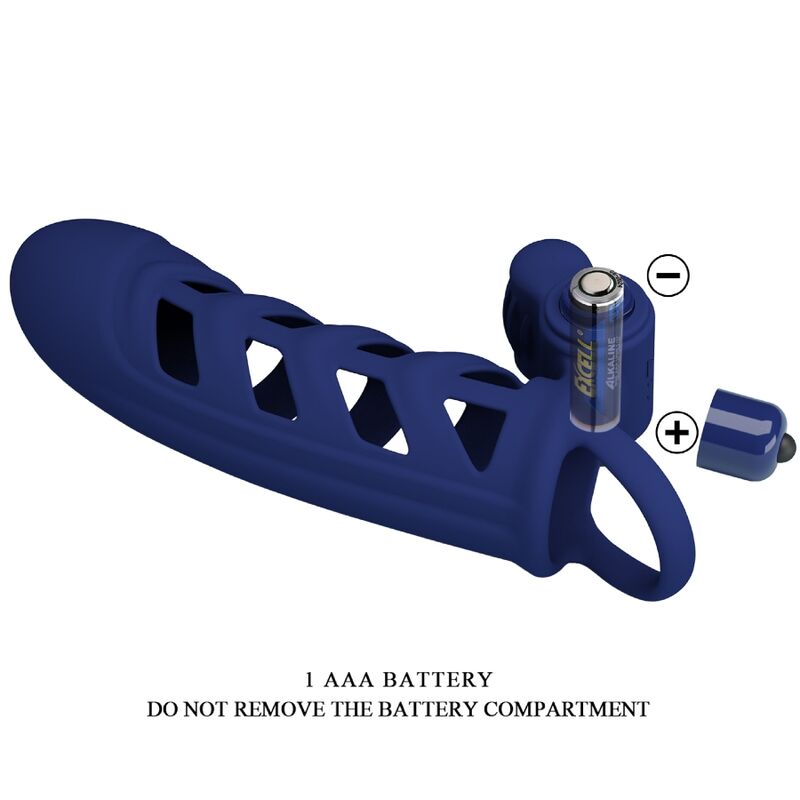 PRETTY LOVE - ALTAF VIBRATOR RING WITH SILICONE SHEATH BLUE - My naughty haven #
