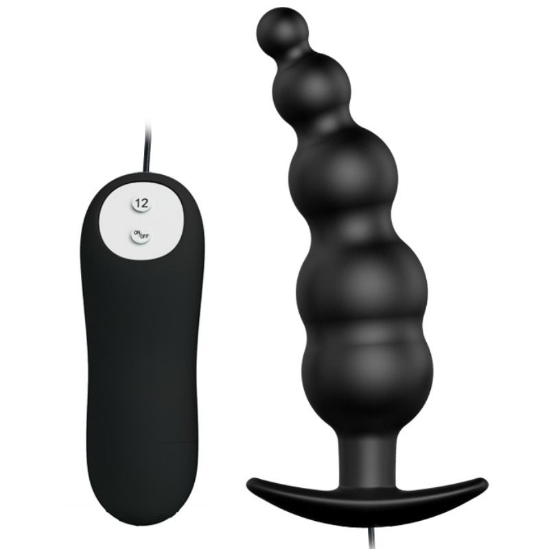 PRETTY LOVE - ANAL PLUG SILICONE EXTRA STIMULATION AND 12 VIBRATION MODES BLACK REMOTE CONTROL - My naughty haven #