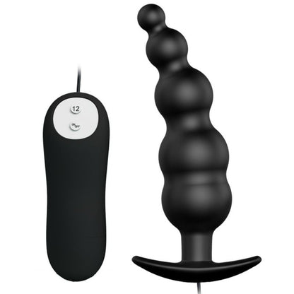 PRETTY LOVE - ANAL PLUG SILICONE EXTRA STIMULATION AND 12 VIBRATION MODES BLACK REMOTE CONTROL - My naughty haven #