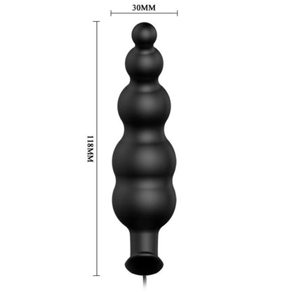 PRETTY LOVE - ANAL PLUG SILICONE EXTRA STIMULATION AND 12 VIBRATION MODES BLACK REMOTE CONTROL - My naughty haven #