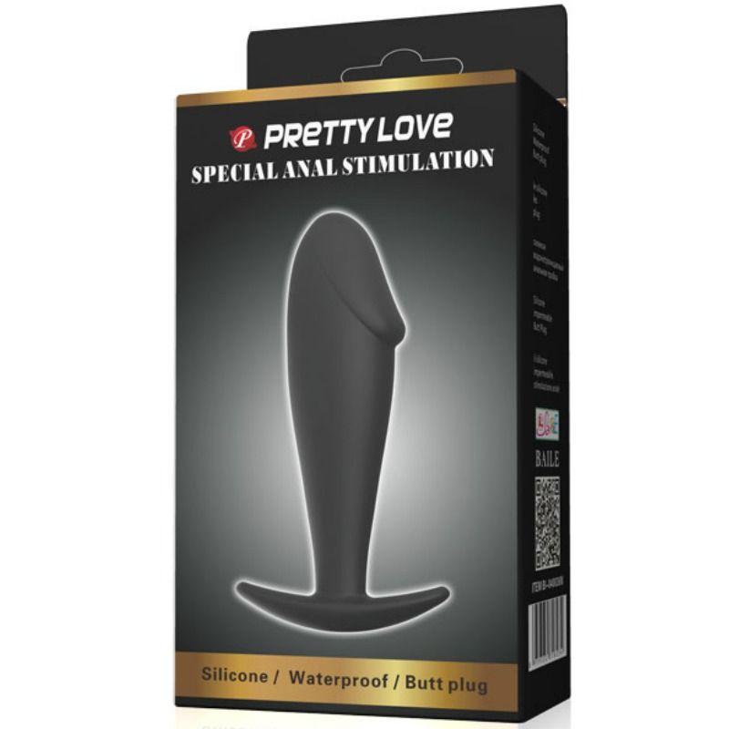 PRETTY LOVE - ANAL PLUG SILICONE PENIS FORM BLACK - My naughty haven #