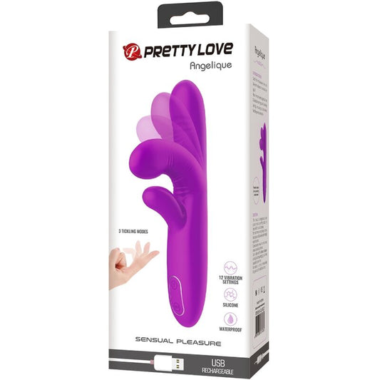 PRETTY LOVE - ANGELIQUE MULTIFUNCTION VIBRATOR + CLITORIS STIMULATOR PURPLE - My naughty haven #