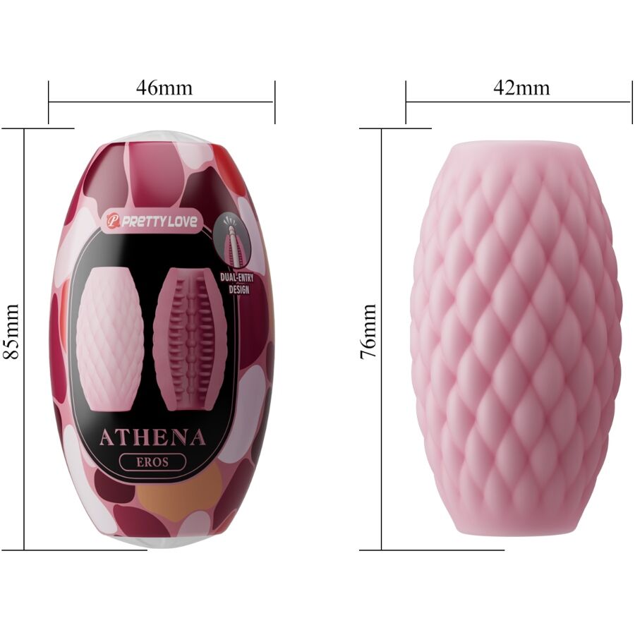 Pretty Love – Силиконов мъжки мастурбатор Athena Eros, розов