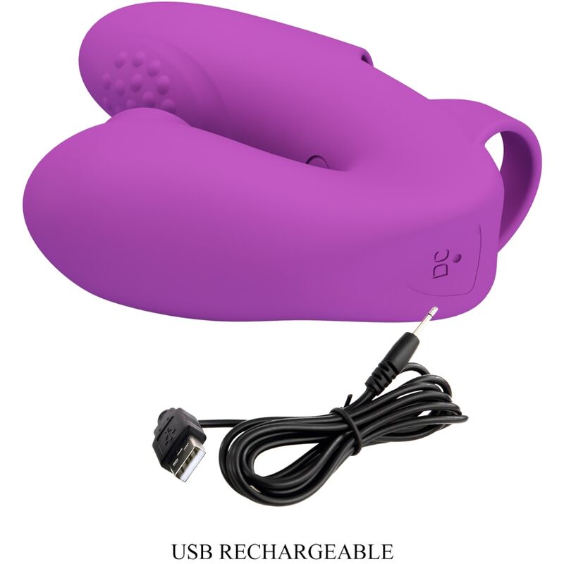 PRETTY LOVE - ATHENA FINGER VIBRATOR WITH CLITORIS STIMULATOR PURPLE - My naughty haven #