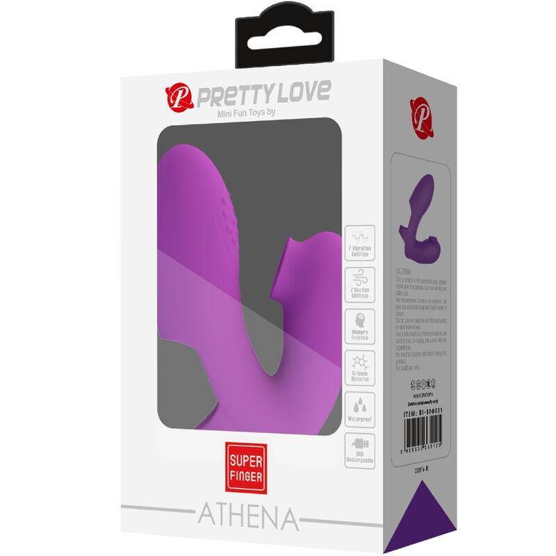 PRETTY LOVE - ATHENA FINGER VIBRATOR WITH CLITORIS STIMULATOR PURPLE - My naughty haven #